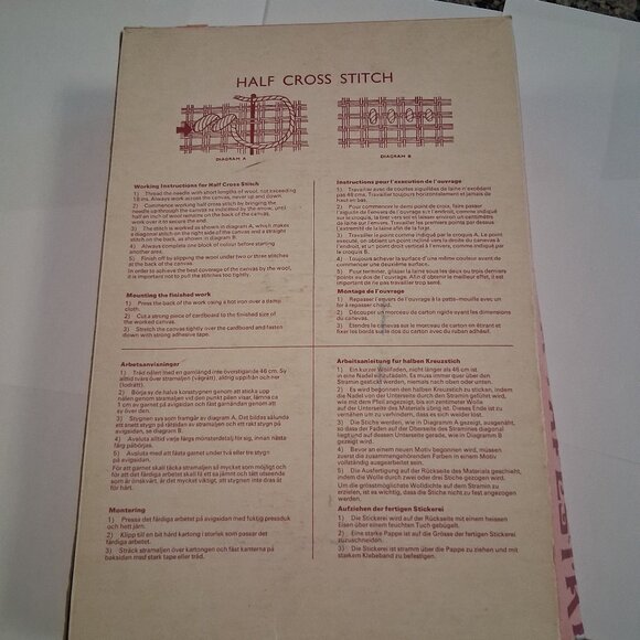 Vintage Penelope Needlepoint Kit Quick Tapestry 13"x13" Pillow Cover UK Unused - Picture 4 of 6